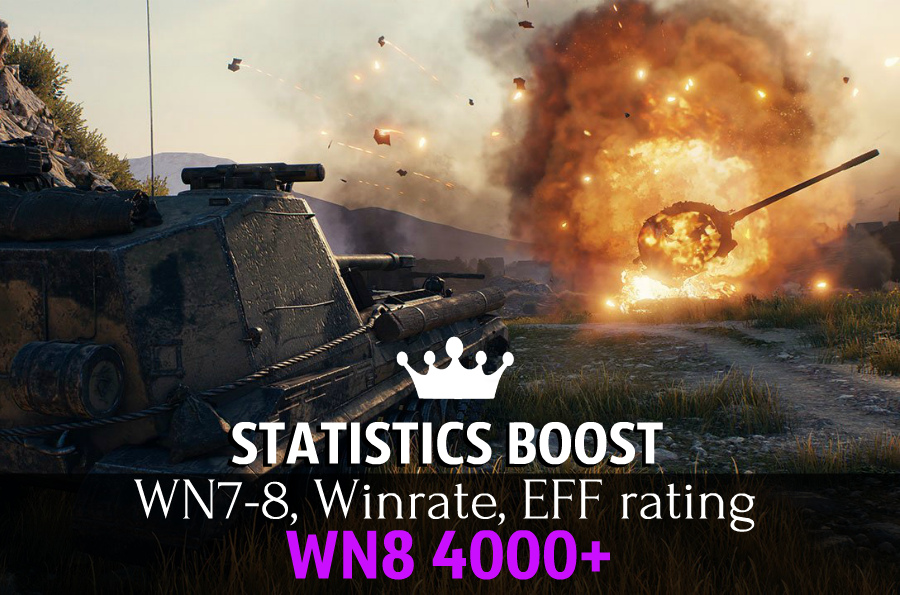 Improve Winrate, EFF, WN8 4000+ World of Tanks account stats boost service